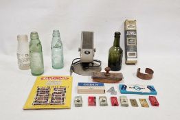 Mid century Grundig microphone on fixed stand, a collection of vintage Gillette Sheffield steel '