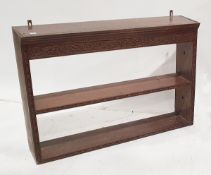 Ebonised and painted wood three-tier open wall rack, 71.5cm wide x 68.5cm high approx.
