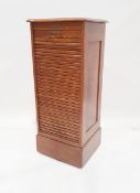 B. Maggs & Co. Bristol early 20th Century oak tambour filing cabinet, H. 115cm x W. 49cm x D. 43.