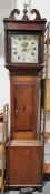 MId 19th century 30-hour longcase clock by William Spry of Hay-on-Wye, in oak case, the swan neck