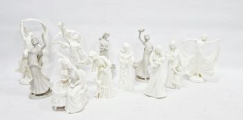 Group of 20th century Royal Worcester and Wedgwood figures comprising Spirit of the Dance' (