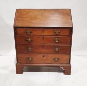 Georgian mahogany bureau, the fall front revealing an interior fitted with drawers, cupboard and