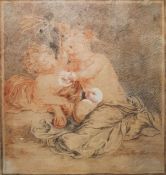 Late 18th/early 19th century school Pencil and sanguine Study of two putti, indistinctly signed