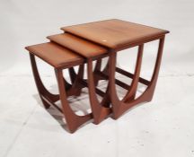 G-Plan Astro teak nest of three tables, H 51cm X W 51cm X D 50cm