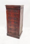 Victorian rosewood Wellington chest with seven graduated drawers, 120cm high x 56cm wide Condition