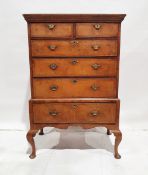 Reproduction Georgian-style chest on stand with moulded cornice above two short drawers and four