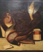 19th century English school Oil on canvas Still life with pheasant and snipe, unsigned, 60.5cm x