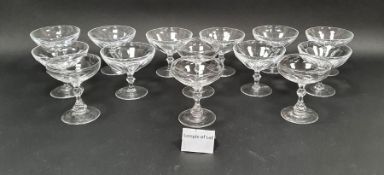Various cut glass part table services including a Waterford service with approximately 17 panel