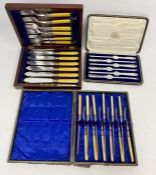 Goldsmiths & Silversmiths Co Ltd cased set of six lobster eaters, Reed & Sons of Newcastle cased