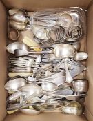 Set of three George III silver teaspoons, three separate dates, London 1789, 1790 and 1792, makers