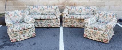 Pair of early 20th century two-seater settees and a pair of matching armchairs (4)