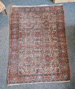 Eastern style peach ground rug with floral pattern to multiple floral borders, 204cm X148cm