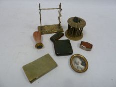 19th century watercolour miniature, portrait of a lady, inscribed verso 'Mlle. Granger de L'