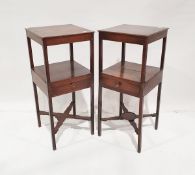 Georgian mahogany washstand with single drawer on square legs and cross stretchered support together