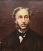 Henri Leopold Levy (1840-1904) Oil on canvas Portrait of a gentleman, signed lower left, unframed,