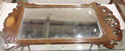 Georgian-style mahogany wall mirror with bevelled edge