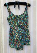 1950's cotton skirted swim suit