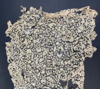 Two pieces of Brussels bobbin lace of scroll design, circa 1700, 158cm long x 34cm wide approx.