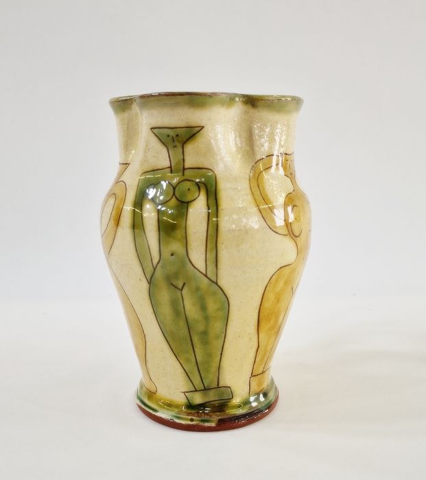 Jim Dominique Keeling for Wychwood Pottery sgraffito-patterned ewer, marked to base, 25cm high and a - Image 10 of 14