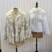 1980's/'90's vintage blue 'Saga' fox jacket, labelled, and another vintage blue fox jacket (2)
