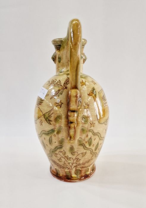 Jim Dominique Keeling for Wychwood Pottery sgraffito-patterned ewer, marked to base, 25cm high and a - Image 4 of 14