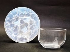 Arrers opalescent glass bowl decorated with hazelnuts amongst leaves, marked to centre, 24cm