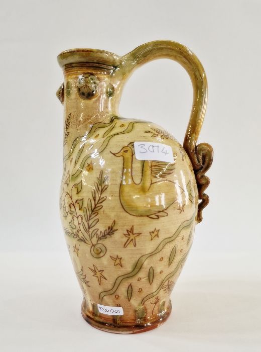 Jim Dominique Keeling for Wychwood Pottery sgraffito-patterned ewer, marked to base, 25cm high and a - Image 3 of 14
