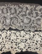 19th century shawl collar probably machine net with Brussels application, circa 1870's, another