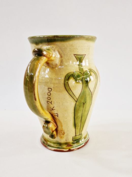 Jim Dominique Keeling for Wychwood Pottery sgraffito-patterned ewer, marked to base, 25cm high and a - Image 8 of 14