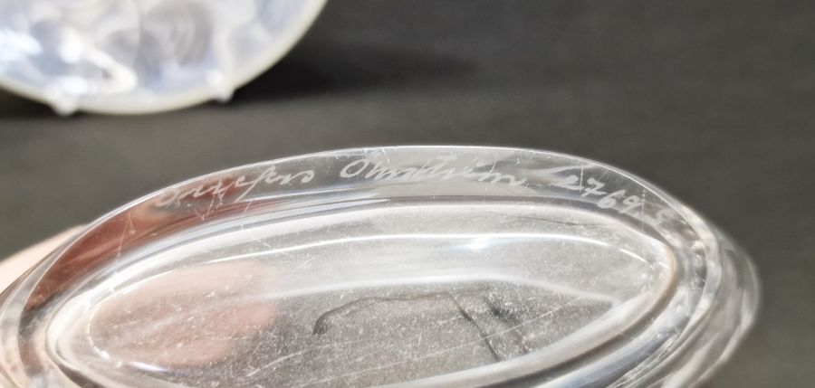 Arrers opalescent glass bowl decorated with hazelnuts amongst leaves, marked to centre, 24cm - Image 4 of 6