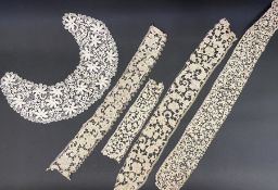 Length of late 17th century Venetian needle lace, rose point with later alterations, a Venetian