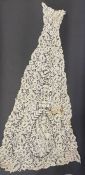 Bobbin lace collar/fichu, possibly Honiton, with foliate and floral sprays (possibly a dress panel)