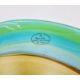 Viz Glass Inc. American glass centrepiece bowl in green, yellow and brown, with label, 39cm diameter - Image 4 of 5