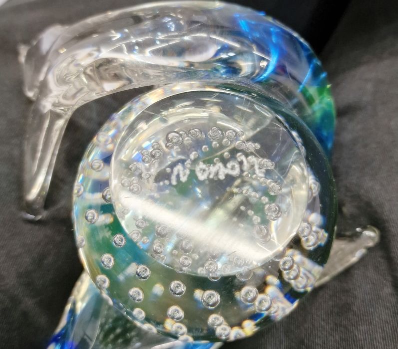 V Nason & Co. Murano glass dolphin paperweight, signed to base,13cm high - Image 4 of 4