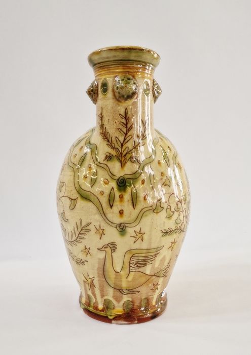 Jim Dominique Keeling for Wychwood Pottery sgraffito-patterned ewer, marked to base, 25cm high and a - Image 2 of 14