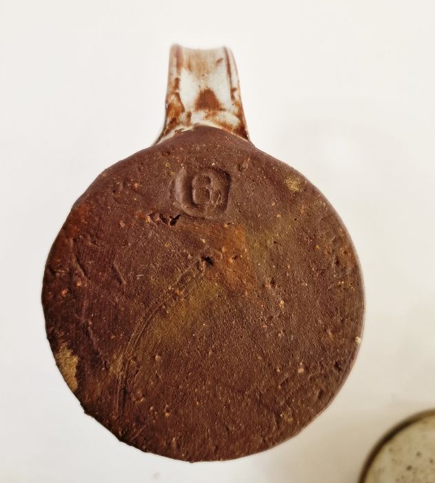 Four studio pottery mugs by the same artist, possibly Andrew Davidson, impressed mark to base, - Image 7 of 8