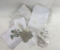 Early twentieth century table linen  - a large embroidered , crochet bordered,  table cloth (one