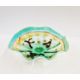 Viz Glass Inc. American glass centrepiece bowl in green, yellow and brown, with label, 39cm diameter - Image 1 of 5