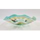 Viz Glass Inc. American glass centrepiece bowl in green, yellow and brown, with label, 39cm diameter - Image 2 of 5