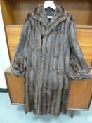 Vintage , (1920's ?) full length mink coat, the furrier name 'Bradleys' embroidered on the lining,