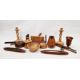 Collection of treen, two Pilkingtons Limited 'Hayward' compressed weave loom boat shuttles and other - Image 1 of 2