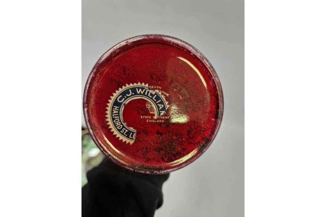 Group of Art Deco lustred pottery bowls and vases comprising a Maling ruby red lustre waisted - Image 6 of 6