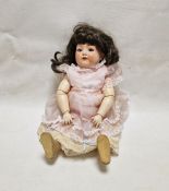 Heubach Koppelsdorf bisque head doll, 320.3, sleeping blue eyes, open mouth with composition body,