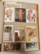 Large folio scrapbook of Punch and Judy related posters, postcards, newspaper clippings, etc, 1934