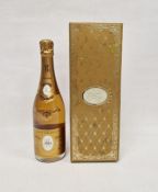 Bottle of Louis Roederer 1993 vintage Cristal champagne in fitted presentation box ( description