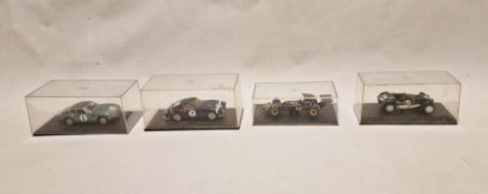 Four cased diecast model cars to include Ferrari 250GT SWB by SMTS, The Racing Line No.5 Aston