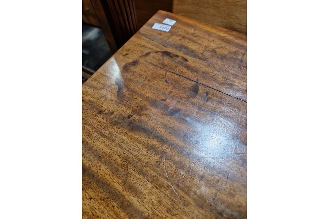 Mahogany foldover top card table with D-mould edge, having concertina action opening to 91cm - Image 11 of 21