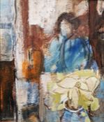 Robert Sadler (1909-2001) Oil on panel Female seated in interior, Indistinctly titled by artist