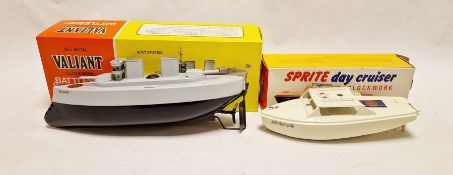 Sutcliffe model all metal 'Valiant' clockwork battleship, boxed and a Sutcliffe toy 'Sprite Day