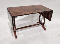 Reproduction drop-flap sofa table, four assorted occasional tables and a white painted metal